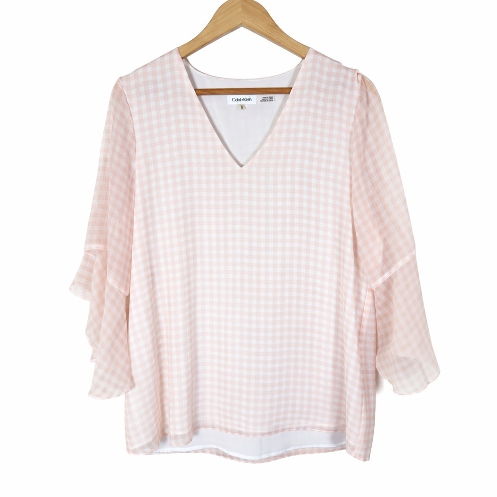 Calvin Klein Pink Gingham Blouse